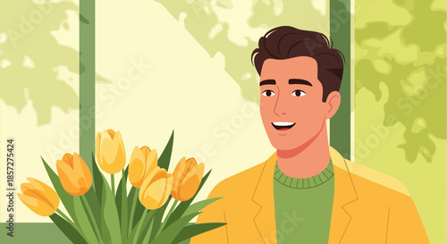 Smiling man with short brown hair.