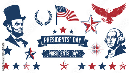 Presidents Day with Abraham Lincoln and George Washington portraits 1