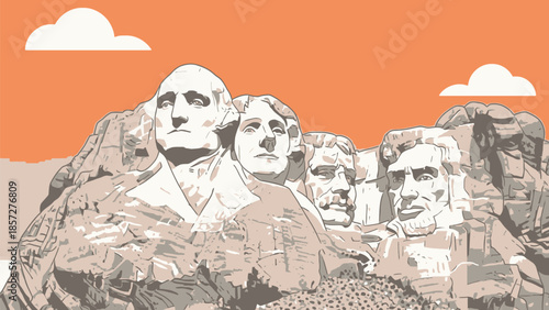 Mount Rushmore Monument Carved Presidents Faces On Mountain