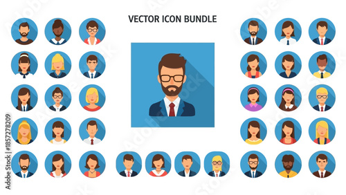 Collection of Various Male Avatar Icons.