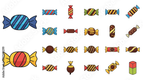 Colorful Cartoon Candy Collection.