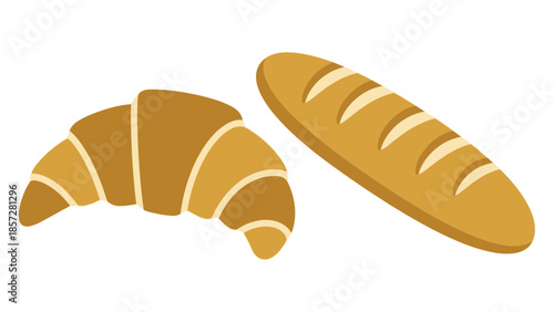 Collection of Flat Minimalist Bakery Icons for Pastry and Food Design