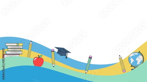 Minimal Education Background with Copy Space and Learning Icons