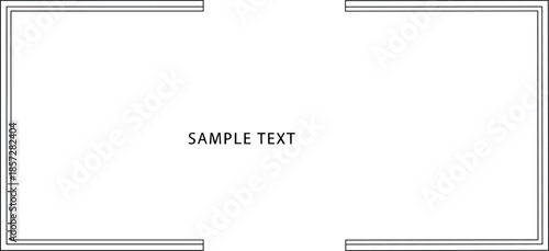Minimal corner bracket frame with centered sample text in clean layout for modern graphic design and presentations.