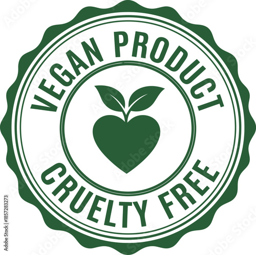 Vegan Product Cruelty Free Badge – Eco Friendly Organic Label for Natural Cosmetics and Food Packaging