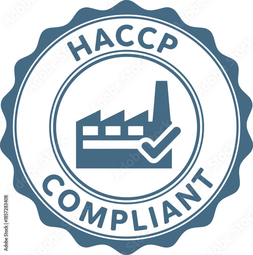 HACCP Compliant Certification Badge Icon for Food Safety, Quality Assurance, and Manufacturing Standards