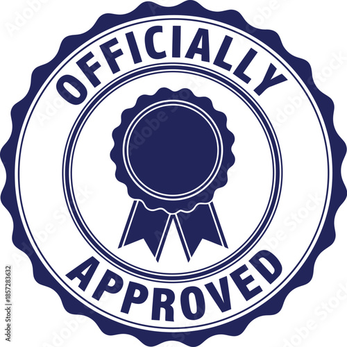 Officially Approved Badge Seal Vector – Certified Quality Guarantee Stamp Icon for Business and Documents