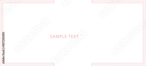 Minimalistic pink border frame template with sample text design, modern clean layout for invitations, presentations, posters, and creative vector artwork