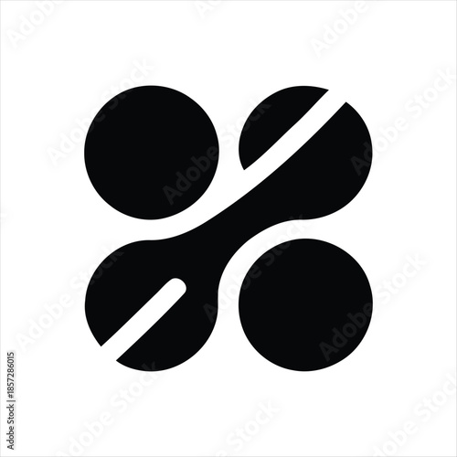 Minimalist yin yang symbol in high contrast black and white for balance and harmony concept