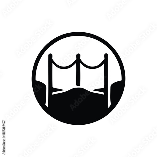 Minimalist steering wheel icon for modern automotive design