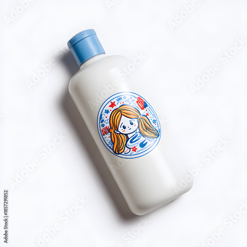 Bottle of Lotion: A charming illustrated bottle of lotion, showcasing a playful and inviting design, ready to moisturize and care.