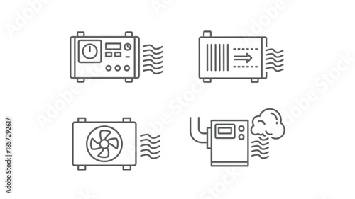 Air conditioning system components indoor unit outdoor unit and ventilation