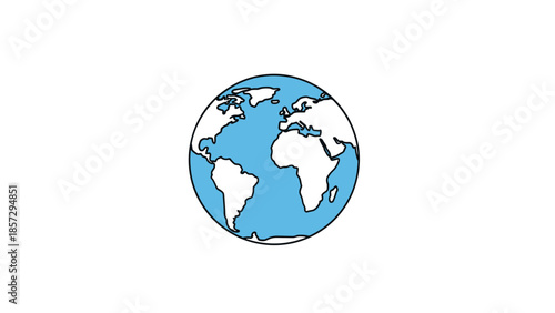 Blue and White Globe Illustration.