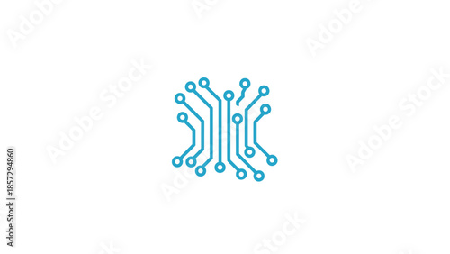 Blue Circuit Board Icon Design Element.