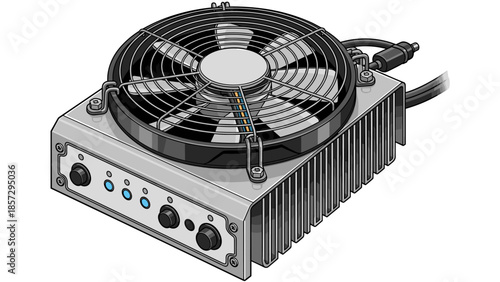 Computer Power Supply Unit with Fan.