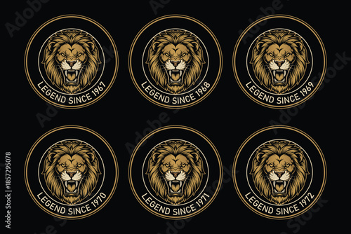 Golden lion logos with legend since 1967 to 1972