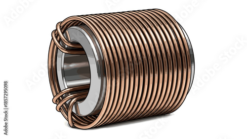 Copper Coil Electrical Component Isolated.
