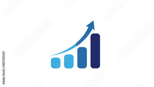 Growing Business Graph with Blue Bars.