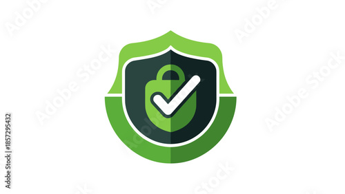 Green Shield with Checkmark and Lock.
