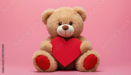 Cuddly teddy bear heart plush red pink romantic gift
