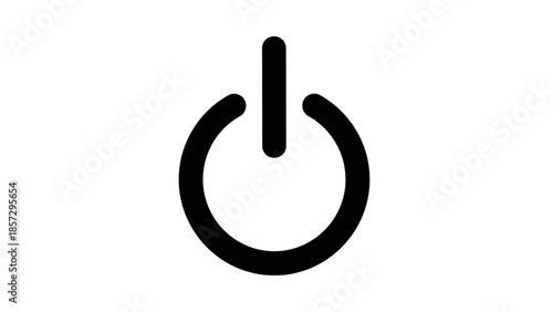 Power Button Icon on White Background.