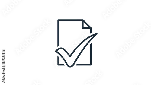 Simple Line Icon of Document Approved.