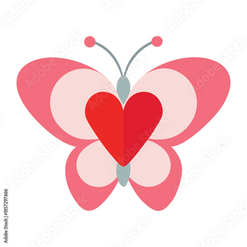Romantic butterfly illustration for love themes