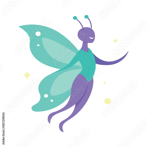 Magical butterfly in dreamlike pose