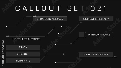 Callout Hud Set With Smooth Wireframe Boxes For Analytics