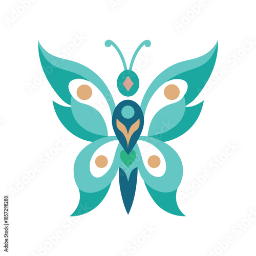 Fantasy butterfly with abstract dream symbols