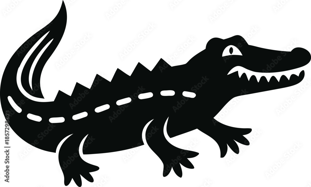 Obraz premium Vector of crocodile design on white background. Wild Animals. Reptile. Easy editable layered vector illustration.