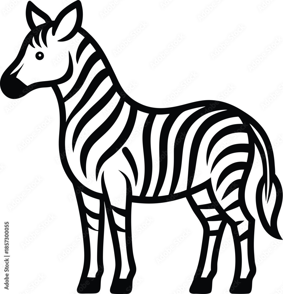 Fototapeta premium Zebra logo vector icon silhouette illustration.