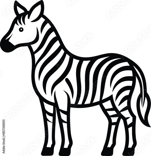 Zebra logo vector icon silhouette illustration.