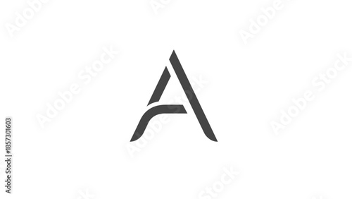 Modern letter A logo design with sleek lines and minimalist style, Generative AI.