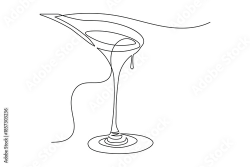 Simple outline illustration of honey trapping continuous single line art