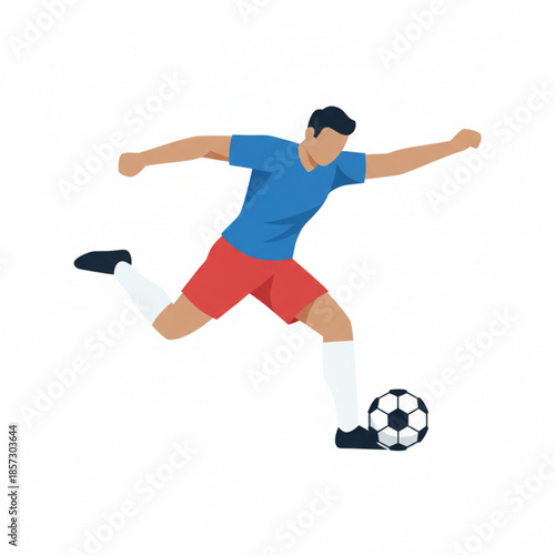 soccer player kicking ball