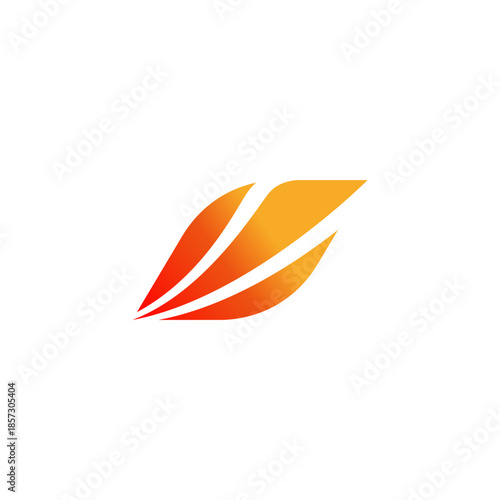 air travel agency logo, wing shape of a Jet airplane tail. transport, logistics