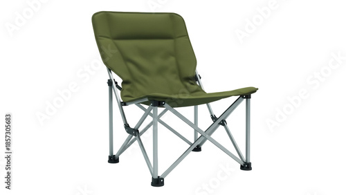 Photos Olive green folding camping chair isolated PNG, portable outdoor seat for travel