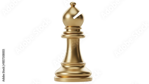 Картината върху платно Golden bishop chess piece isolated PNG, strategic game element for board games a