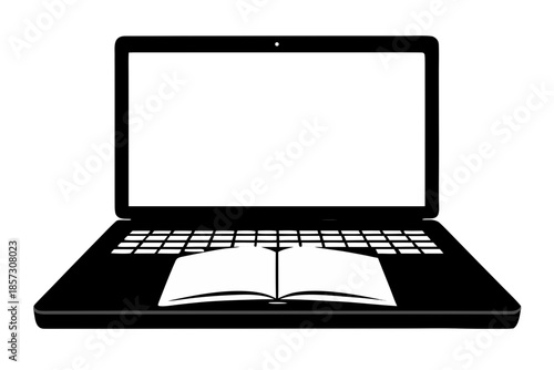  laptop silhouette vector,  laptop black symbol
