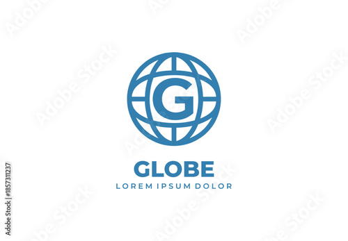 Letter G with globe concept logo design for your branding and identity