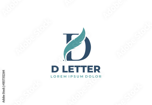 Letter D feather concept logo design for your branding and identity