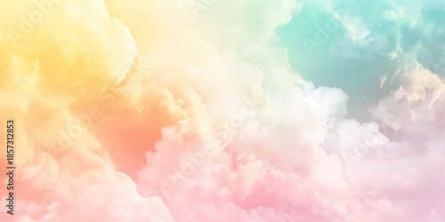 Pastel of sky and soft cloud abstract background. 