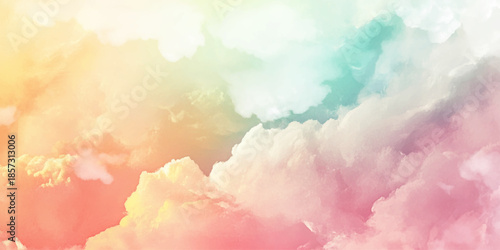 Beautiful pastel clouds in the sky. Cloud and sky with a pastel colored background