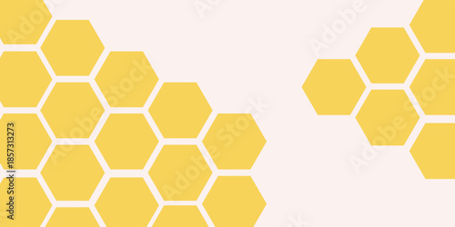Aesthetic pastel yellow abstract irregular modern geometric hexagon honeycomb shape for business presentation, flyer, poster, print, decoration, card, brochure cover, design background, wallpaper.