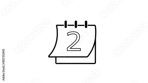 Three different design and different animation, Date counting calendar date of 2 to 31, animation, on white background background,with 4k video animation.