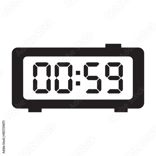 Digital Alarm Clock Displaying 00:59 Time