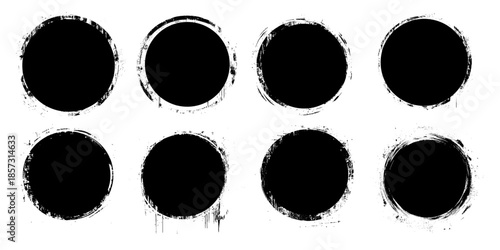 Art brush design round circular scribble doodle graffiti bubble or ball draft illustration for logo and text.