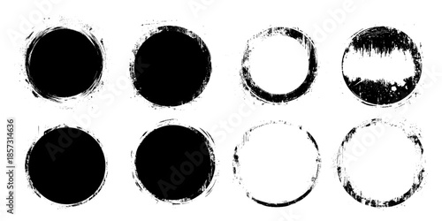 Art brush design round circular scribble doodle graffiti bubble or ball draft illustration for logo and text.