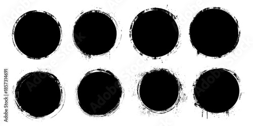 Vector Ink brush strokes. Hand drowning circle line sketch vector set. Highlighter marks, strokes,